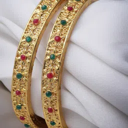Sukkhi Set Of 2 Gold-Plated American Diamond-Studded Bangles-picture-39