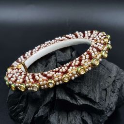 Anouk Gold-Plated Pearl Beaded Bangle-image-19