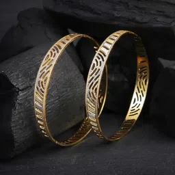 Adwitiya Collection Set Of 2 Gold-plated Stone-studded Bangles-31