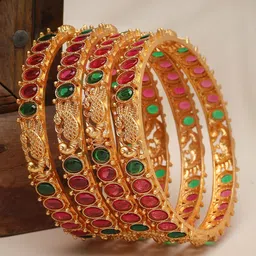 Sukkhi Set Of 4 Gold-Plated Bracelet Bangle-18