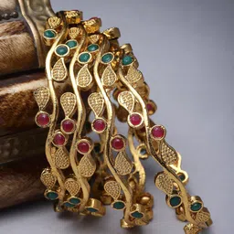 Sukkhi Set Of 4 Gold-Plated Bracelet Bangle-16
