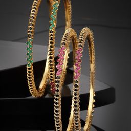Sukkhi Set Of 4 Gold-Plated Bracelet Bangle-image-29