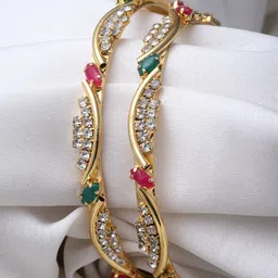 Sukkhi Set Of 2 Gold-Plated American Diamond-Studded Bangles-picture-42