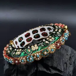 Anouk Gold Plated Pearl Studded Ethnic Rajasthani Bangles-58