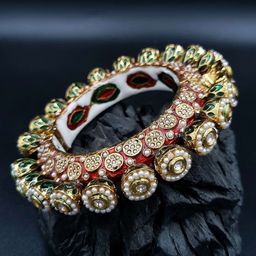 Anouk Gold Plated Beaded Ethnic Rajasthani Bangles-17