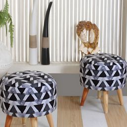 Shadowkart Navy Blue & Grey Pouffes Sitting Ottomans-image-15