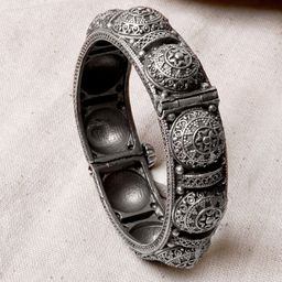 TEEJH Oxidised Silver-Plated Bangle-5