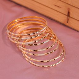 Zeraki Jewels Samantha Set Of 8 Gold-Plated Bangles image 2