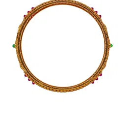 NAGNESHI ART Set Of 4 Gold Plated Ruby Stone Studded Bangles image 4