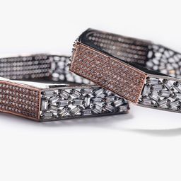 justpeachy Set Of 2 Silver-Plated AD-Studded Bangles image 4