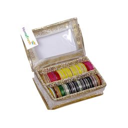 Home Fresh Gold-Toned Self Design Wooden Bangle Organiser-image-22