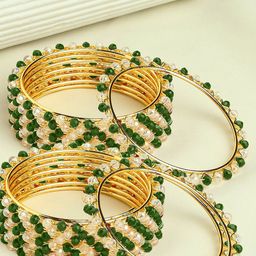 OOMPH Set Of 16 Crystal Beads Bangles-image-62