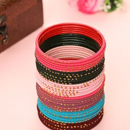 Jazz and Sizzle Set Of 24 Solid Handcrafted Bangles-53