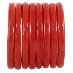 NMII Set Of 8 Diamond Cut Pattern Glossy Finished Bangles-32