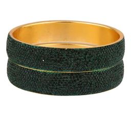 Efulgenz Set Of 2 Gold-Plated Crystal-Studded Bangles-image-8
