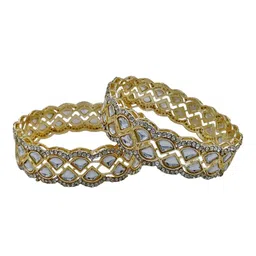 AARNAA Set Of 2 Gold-Plated Stone Studded Chuda Bangles image 4