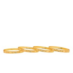 Shining Jewel - By Shivansh Set of 4 Gold-Plated Textured Bangles image 3