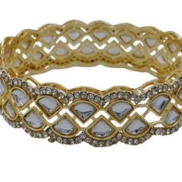 AARNAA Set Of 2 Gold-Plated Stone Studded Chuda Bangles image 2