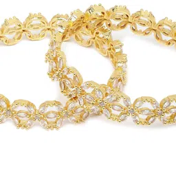 ZENEME Set Of 2 Gold-Plated AD-Studded Bangles image 4