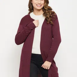 Madame Women Acrylic Longline Front-Open Sweater-image-32