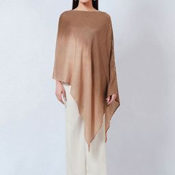First Resort by Ramola Bachchan Ombre Asymmetrical Cashmere Poncho-image-46