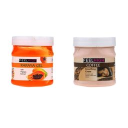 FEELHIGH Combo Of Papaya Face Gel & Coffee Smoothing Cream - 500ml Each-11