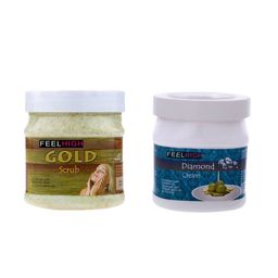 FEELHIGH Set of Gold Face Scrub & Diamond Cream - 500 ml Each-53