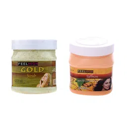FEELHIGH Set of Gold Face Scrub + Saffron Nourishment Cream - 500 ml Each-11