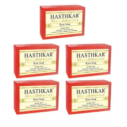 Hasthkar Set of 5 Handmade Rose Soap with Glycerin & Coconut Oil - 125 g Each-26