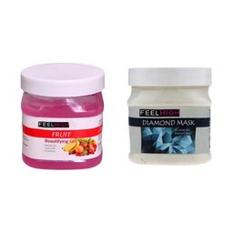 FEELHIGH Set Of 2 Face & Body Fruit Gel & Diamond Mask 500gm Each-16