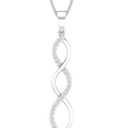 KUBERBOX Amabel Overlap 18KT White Gold Diamond Pendant -1.19 gm-image-41