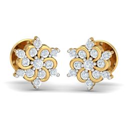 KUBERBOX Samriddhi 18KT Gold Diamond-Studded Earrings - 1.68gm-image-23