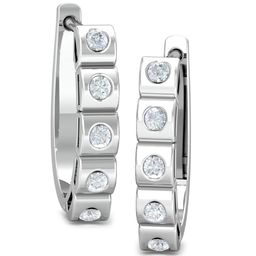 KUBERBOX Rebekah 18KT White Gold Diamond-Studded Hoop Earrings-1.23gm-image-67