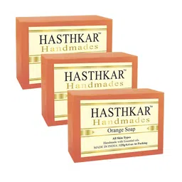 Hasthkar Set of 3 Handmade Orange Soap with Glycerin & Coconut Oil - 125 g Each-27