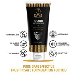 7 DAYS Non-Greasy Beard Softner Cream with Argan & Coconut Oil - 100 g image 2