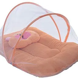 kiwon Nylon Infants Washable Soft and Comfortable New Born Baby Bedding Set with Protective Mosquito Net and Pillow (0-6 Months) Mosquito Net image 2