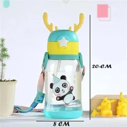 Deer Horn Multi Design Cute Mix Cartoon Sipper school Bottle for Kids with Strap 600 ml Water Bottle-image-64