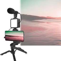 ANY KART Vlogging Kit for Mobile Phone & Digital Cameras | with Microphone, 36 LED Light Tripod Kit, Monopod Kit image 4