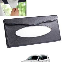 Black Leatherite Rectangle Shape Fancy Design Tissue Dispencer For Car-135 Vehicle Tissue Dispenser-40