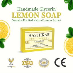 Hasthkar Set of 6 Lemon Handmade Soaps for All Skin Types with Essential Oils - 125g Each image 5