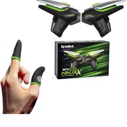 SpinBot BattleMods NinjaX+Gaming Sleeves 1 Pair For BGMI,COD,Free Fire,PUBG Combo Set-22