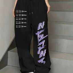 Women Loose Fit Black Cotton Blend Trousers-image-101