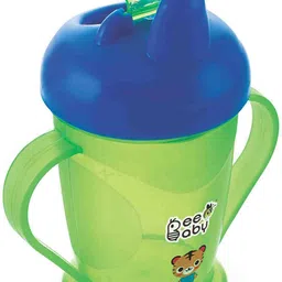 beebaby Twin Handle Hard Spout Sipper, 180 ML, Free Flow Spout, 100% BPA FREE - Green-picture-45