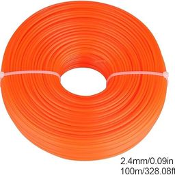sadaiv nipun dil se desh seva Sadaiv Nipun Nylon Grass Strimmer Line Diameter 2.4mm Length 50m Round Rope Weed Trimmer String Wire Line for Park Garden Yard Field Lawn, Orange image 2