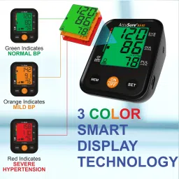 AccuSure AS02 fully automatic upper arm blood pressure monitor 3 Color Display AS02 Bp Monitor image 3