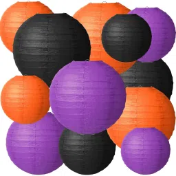 Rice Paper Ball Lamp Round Hanging Ball Paper Hanging Lantern Paper Lamp Multicolor Paper Hanging Lantern-17
