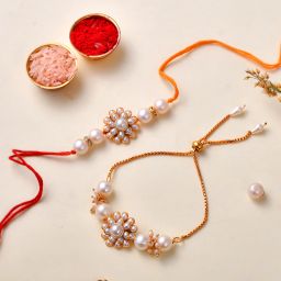 Bhaiya Bhabhi DH-KR1108 Kundan Rakhi Set-image-26