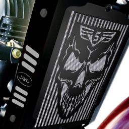 Radiator Grill Guard Skull Face Cover for Jawa Bike Radiator Guard-image-61