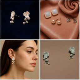 Pearl Earrings Combo of 5 Pairs for Women Alloy Clip-on Earring-image-58