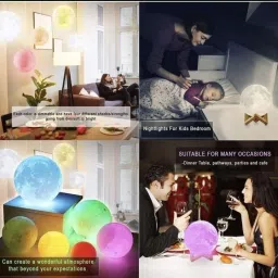 snowshell Moon Lamp, LED 7 Colors Moon Night Light Lamp, Remote & Touch Control Night Lamp image 4